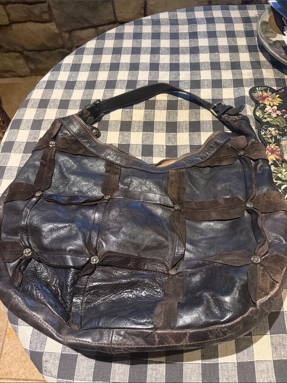 Civico 93 Patchwork Genuine shoulder leather purse - Picture 2 of 6